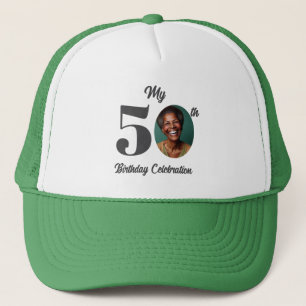 Bold 50th Birthday Photo Trucker Hat