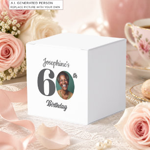 Bold 60th Birthday Party Photo Favor Boxes
