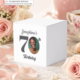 Bold 70th Birthday Party Photo Favor Boxes