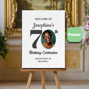 Bold 70th Birthday Party Photo Welcome Poster