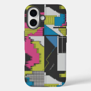 Bold 80s Abstract Geometric Pattern iPhone 16 Case
