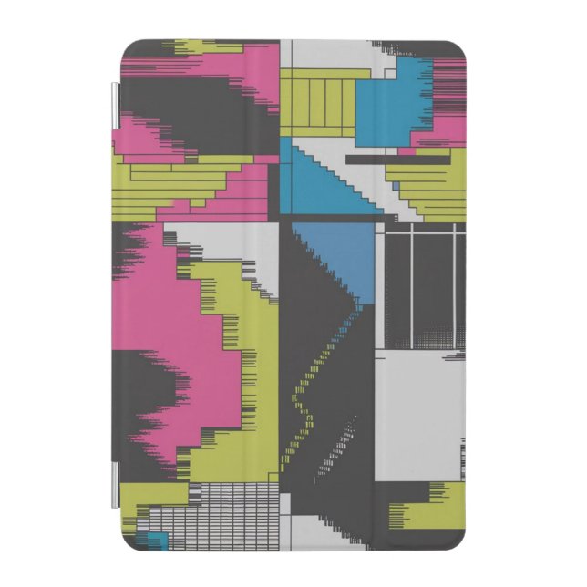 Bold 80s Abstract Geometric Pattern iPad Mini Cover (Front)