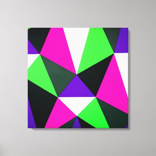 Bold 80s Color Block Neon Green Pink Purple Canvas Print