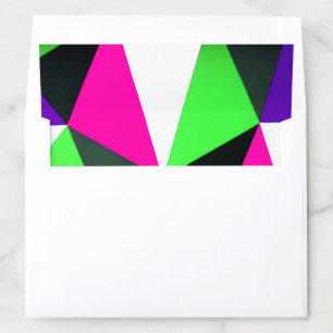 Bold 80s Color Block Neon Green Pink Purple Envelope Liner
