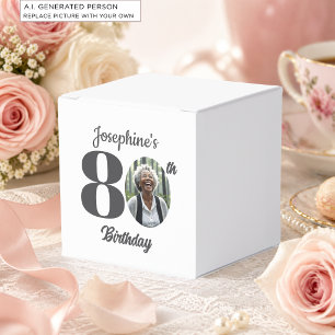 Bold 80th Birthday Party Photo Favor Boxes