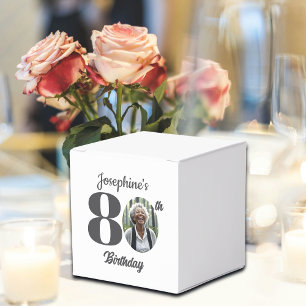 Bold 80th Birthday Party Photo  Favor Boxes