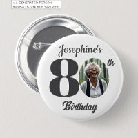 Bold 80th Birthday Party Photo Favor