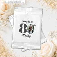 Bold 80th Birthday Party Photo Favor