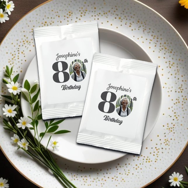 Bold 80th Birthday Party Photo Favor Margarita Drink Mix (Creator Uploaded)