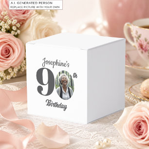 Bold 90th Birthday Party Photo Favor Boxes