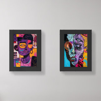 Bold Abstract Afro Art -Set of 2 Modern Wall Print Wall Art Sets