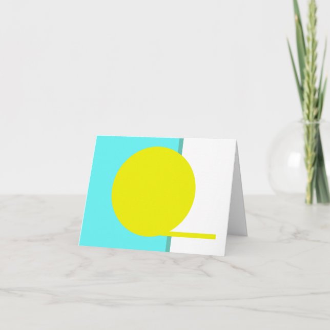 Bold Abstract Art Circle Turquoise Green Yellow Fa Card (Front)