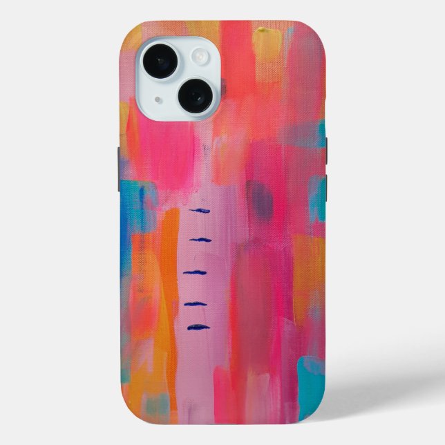 Bold Abstract Art in Pinks and Blues Case-Mate iPhone Case (Back)