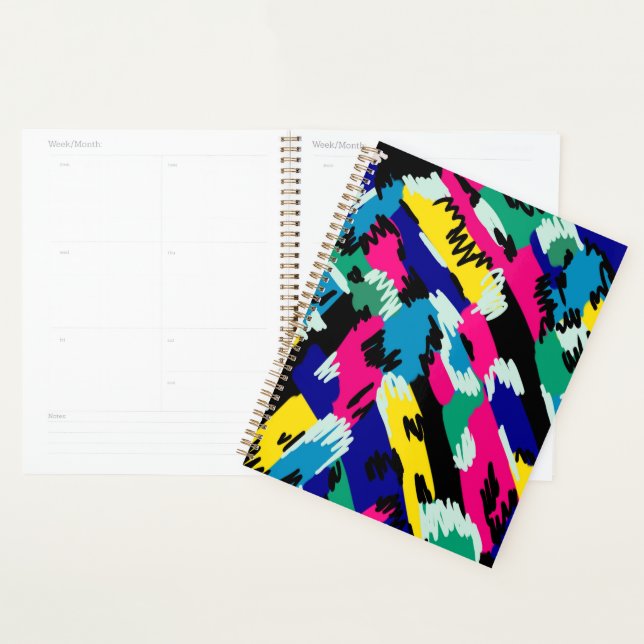 Bold Abstract Art in Primary Colors  Planner (Display)