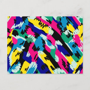 Bold Abstract Art in Primary Colors Postcard