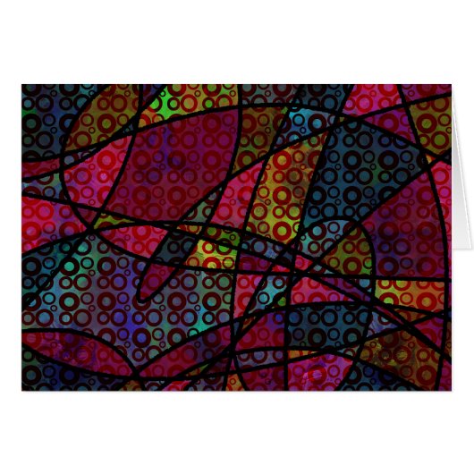 Bold Abstract Art with Circles & Black Lines Cards (Front Horizontal)