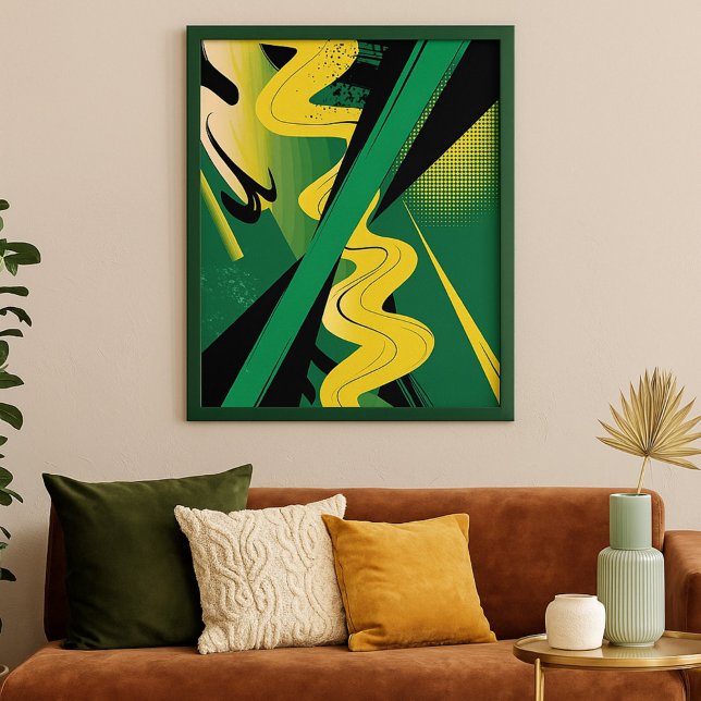 Bold Abstract Art with Waves & Dynamic Lines Poster (Creator Uploaded)