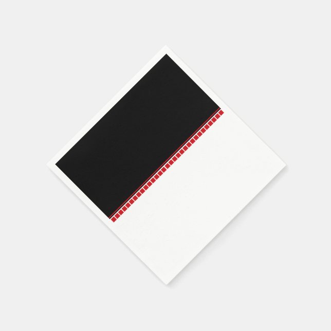 Bold Abstract Black White and Red Pattern Napkins (Corner)