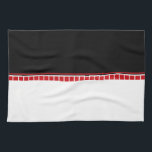 Bold Abstract Black White and Red Pattern Towel<br><div class="desc">A bold abstract design of a split black and white area with a row of red squares creating a vibrant modern design.</div>