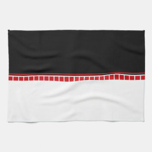Bold Abstract Black White and Red Pattern Towel