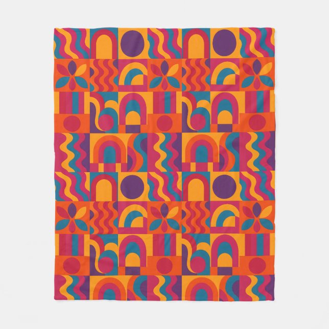 Bold Abstract Blanket – Vibrant Retro Design (Front)