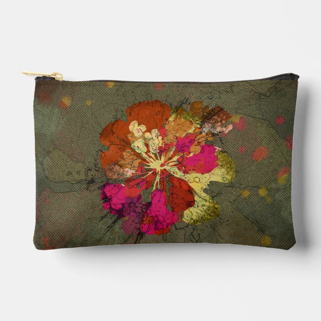 Bold Abstract Bloom Accessory Pouch (Front)