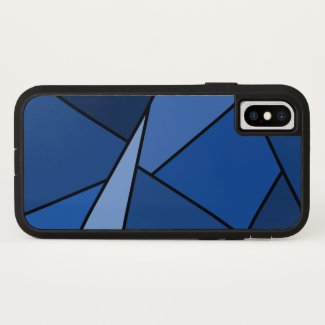Bold Abstract Blue Geometric Shapes iPhone X Case