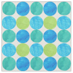 Bold Abstract Blue Green White Circles Fabric