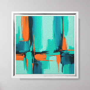 Bold Abstract Canvas Wall Art – Orange, Teal & Dee