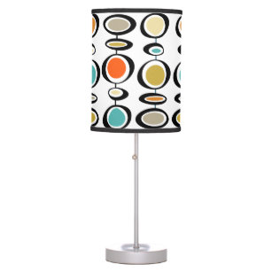 Bold Abstract Circles Pattern Mid Century Modern Table Lamp