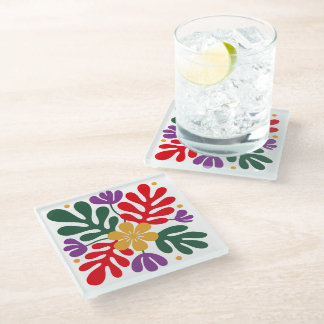 Bold Abstract Coaster Floral Matisse Style