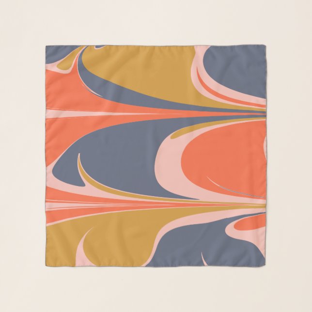 Bold Abstract Design in Autumn Colors Scarf (Front)