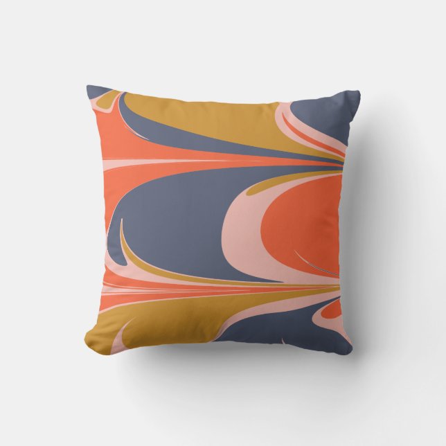 Bold Abstract Design in Autumn Colors Throw Pillow (Front)
