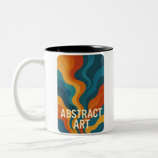 Bold Abstract Energy – Digital Art Two-Tone Coffee Mug (Left)