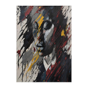 Bold Abstract Expressionist Portrait Modern Acrylic Print