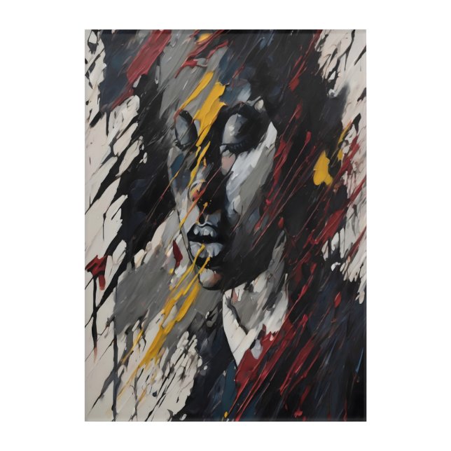Bold Abstract Expressionist Portrait Modern Acrylic Print (Front)