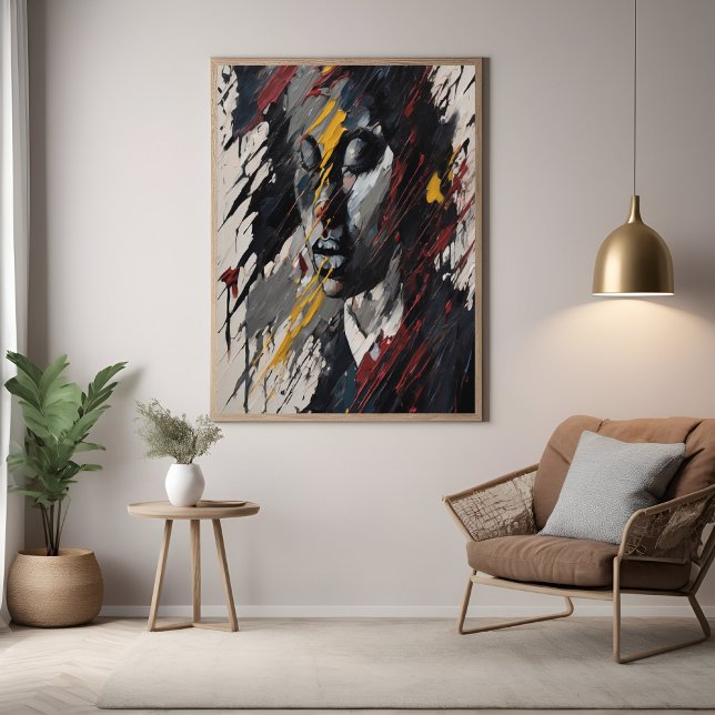 Bold Abstract Expressionist Portrait Modern Art Poster (Creator Uploaded)
