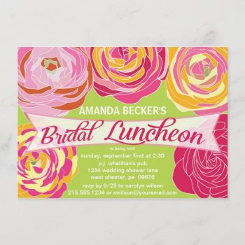 Bold Abstract Floral Bridal Luncheon Invitation by PetitePaperie at Zazzle