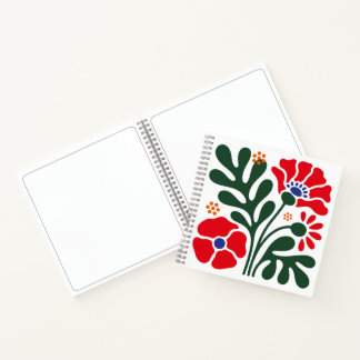 Bold Abstract Floral Notebook with Poppy Motif