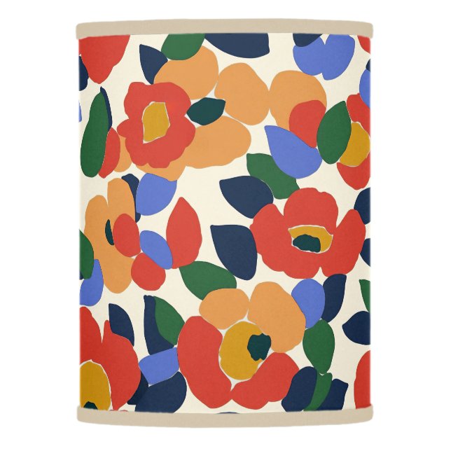 Bold Abstract Floral Pattern Lamp Shade (Front)