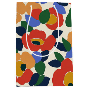 Bold Abstract Floral Pattern Medium Gift Bag