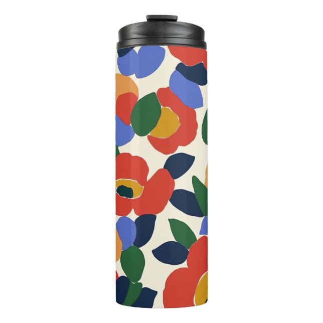 Bold Abstract Floral Pattern Thermal Tumbler (Front)