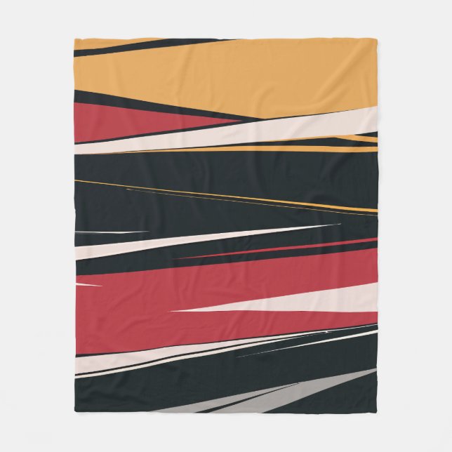 Bold Abstract Geometric Art Fleece Blanket (Front)