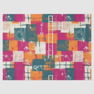 Bold Abstract Geometric - Grunge Brush Texture (1) Tissue Paper