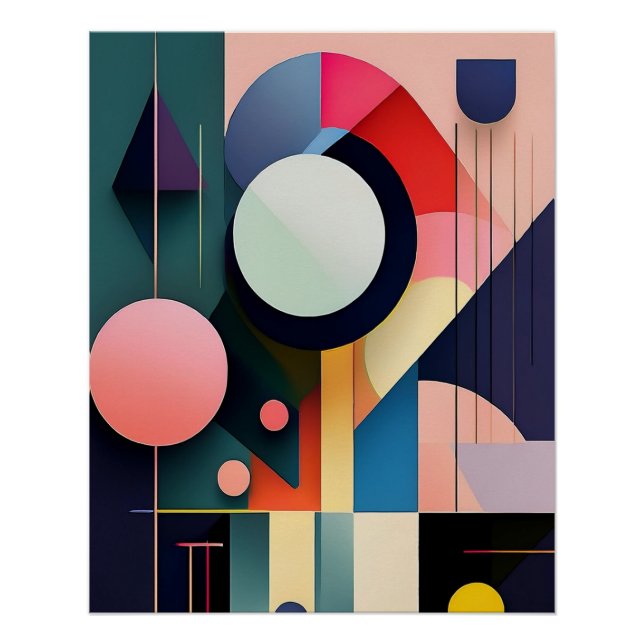 Bold Abstract Geometric Shapes – Modern Art Design Poster (Front)