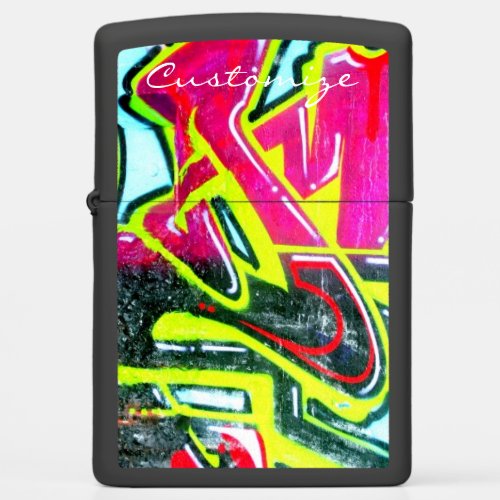 bold abstract graffiti multi_colored zippo lighter