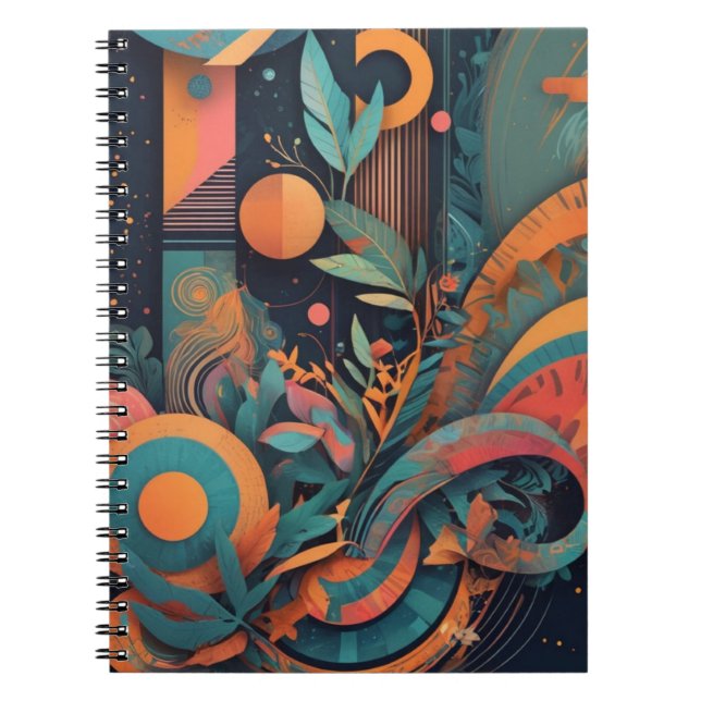 Bold Abstract Graphic – Vibrant Geometric Shapes  Notebook (Front)