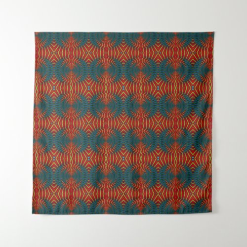   Bold Abstract Hippie Cool Red Blue Ethnic Trippy Tapestry