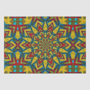 Bold Abstract Hippie Red Yellow Blue Ethnic Tribal Tissue Paper