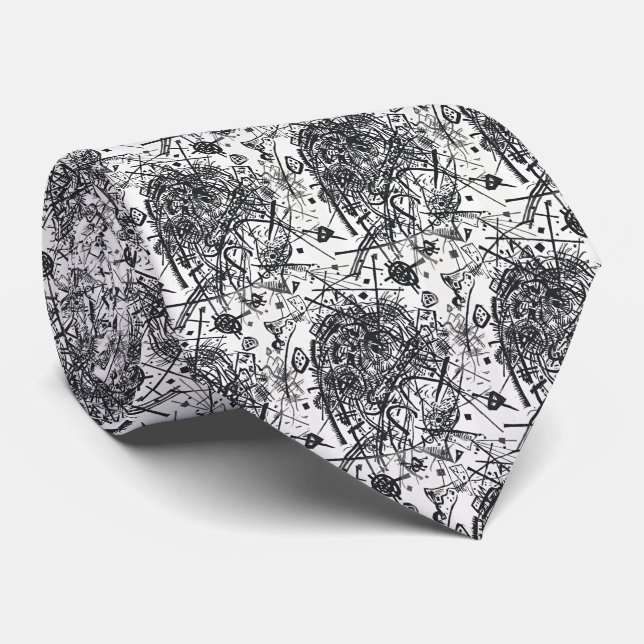 Bold Abstract Kandinsky Neck Tie – Artful Flair (Rolled)